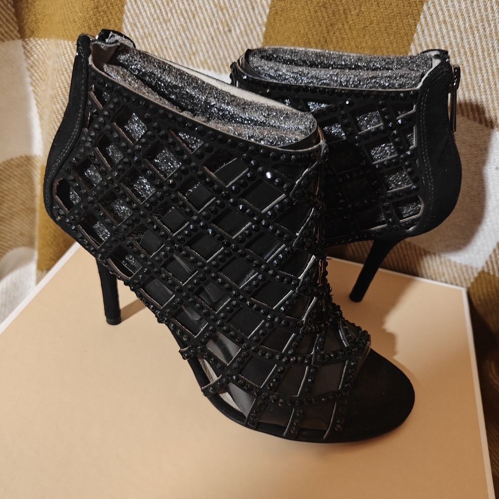 Michael Kors Woman's Yvonne Open Toe Cage Bootie, Black - Picture 2 of 7